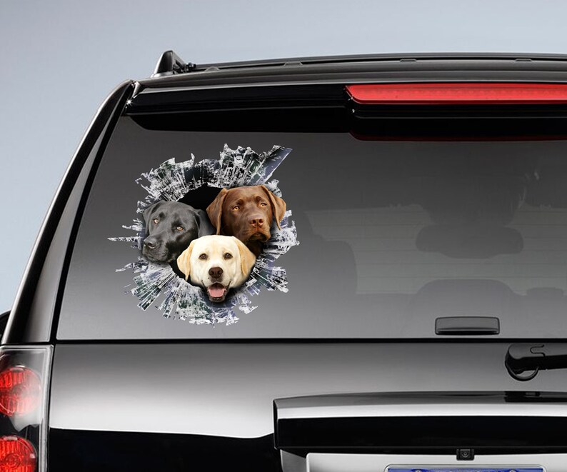 Labs Window Decal Labrador Car Sticker Pet Car Decal Etsy