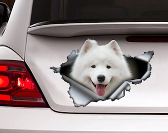 Samoyed car decal, Samoyed magnet, dog sticker, dog decal