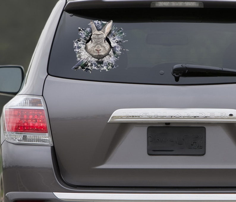STICKER Rabbit Window Sticker Car Sticker Rabbit Car Decal Etsy