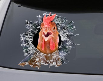 chicken  window decal,  chicken car decal, funny chicken sticker