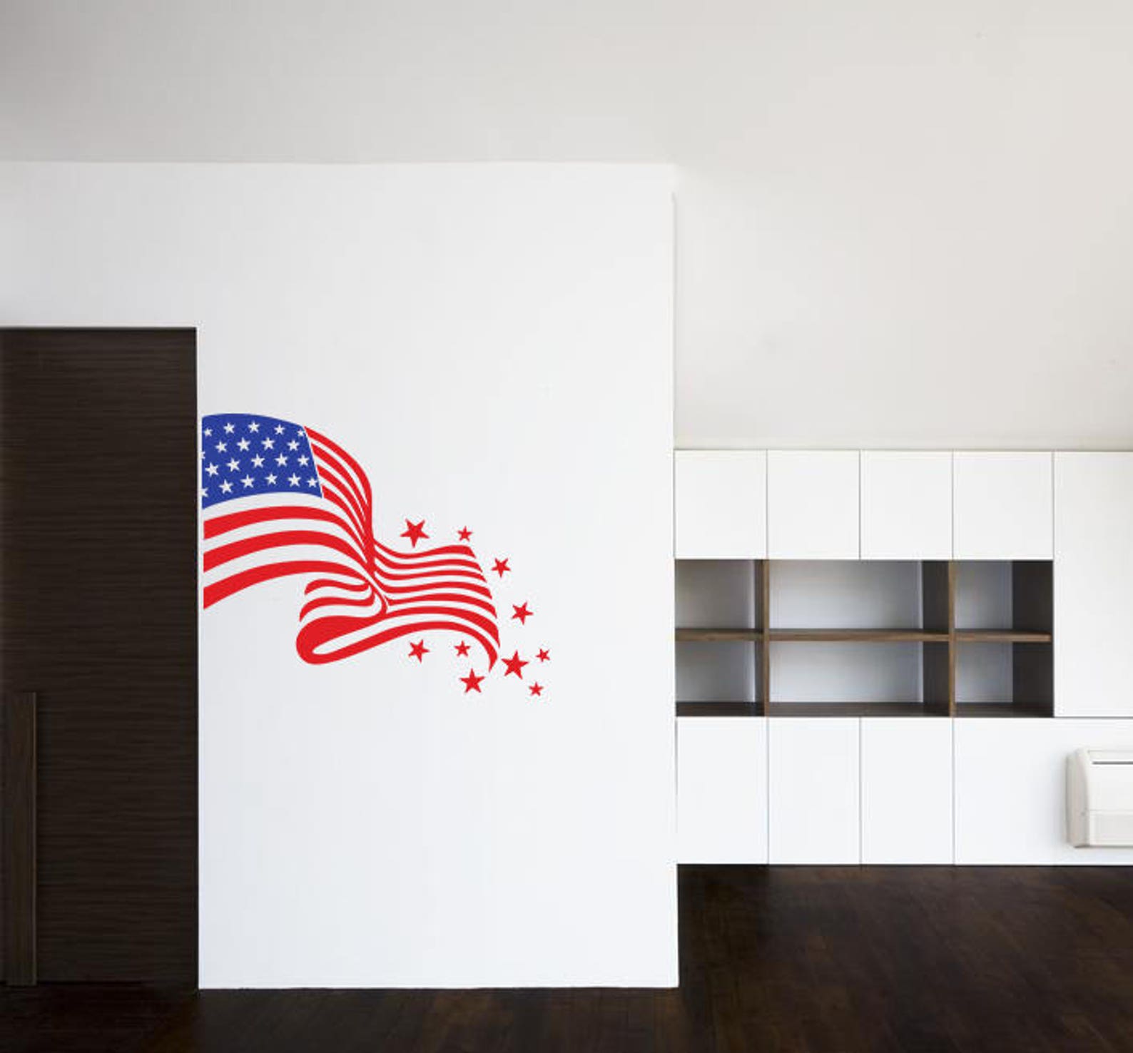 Flag USA Wall Decal USA Sticker USA Flag Interior Decal Etsy