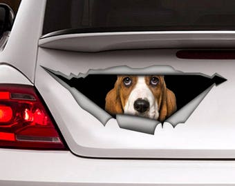 Basset Hound car  decal , pet decal, basset hound magnet,  basset hound sticker, funny  decal, dog sticker