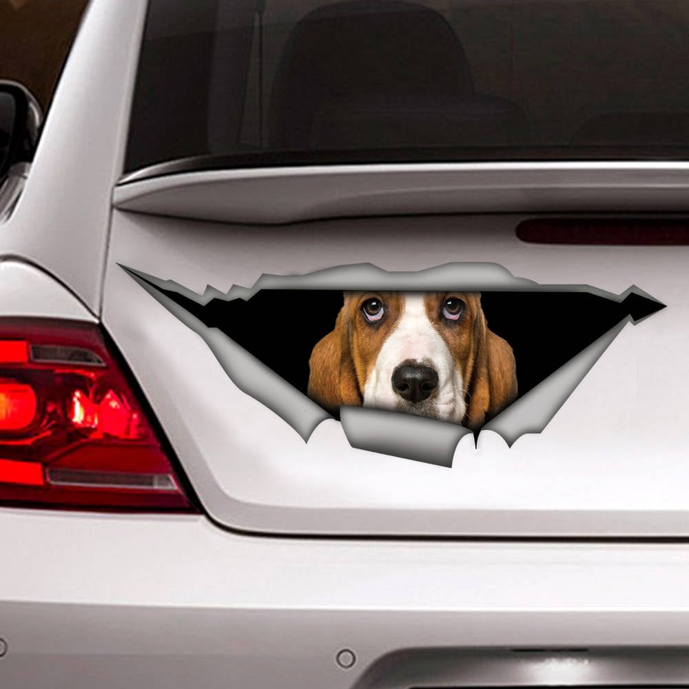Adesivo Auto Basset Hound JDM In Vinile Nero 139x101 Mm – INDIGOS UG - 2