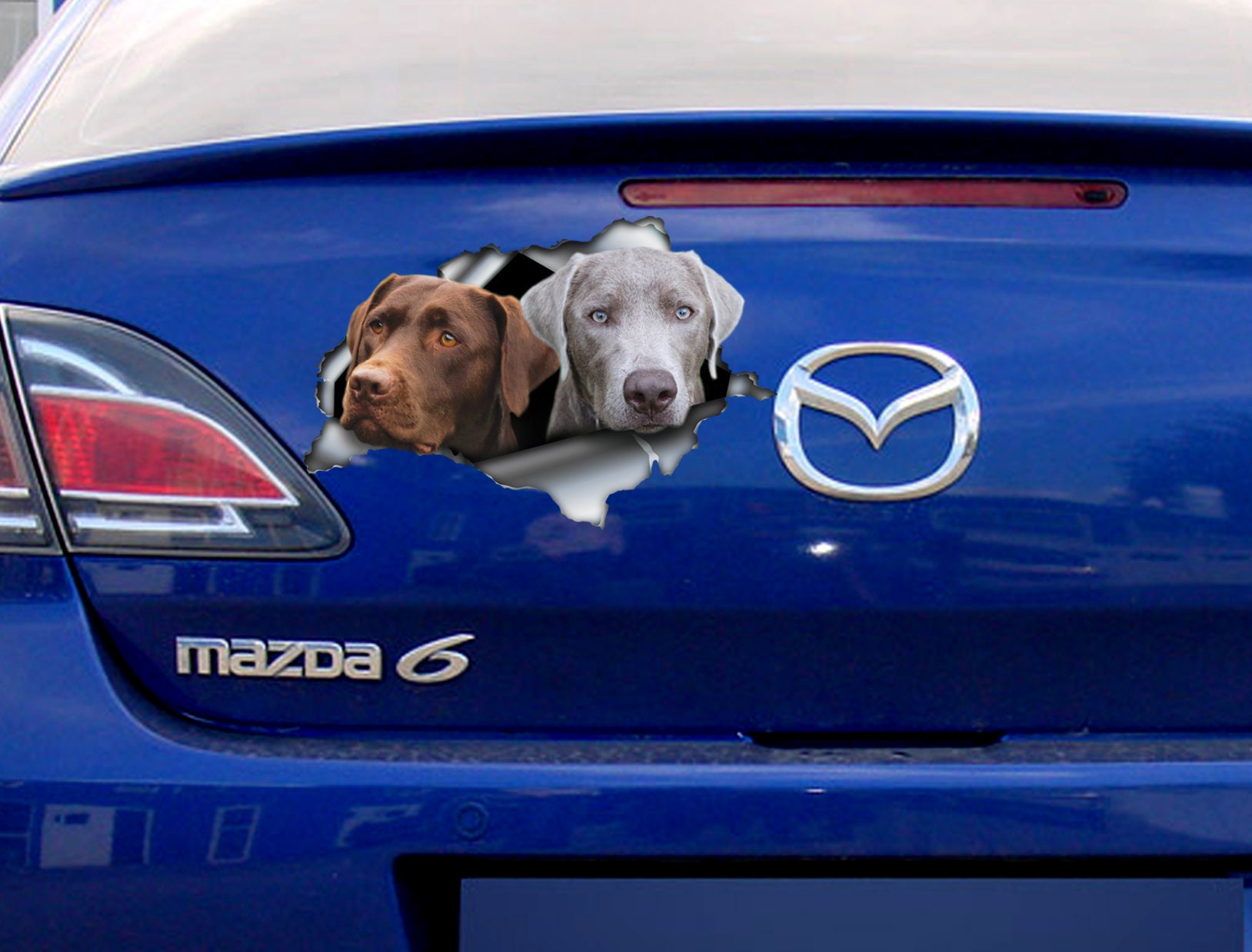 Brown and Silver Labs Car Decal Lab Decal Labrador Sticker Etsy