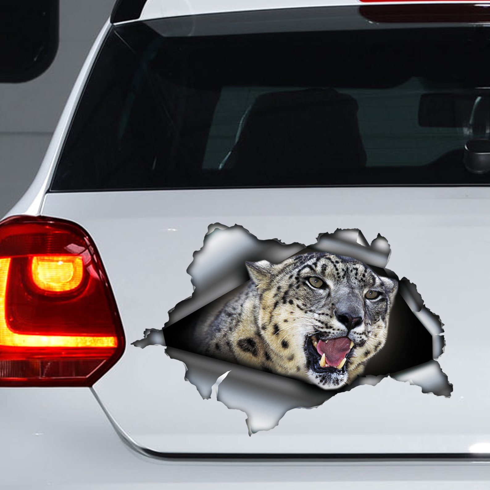 Snow Leopard car decal car decoration car sticker Snow Etsy