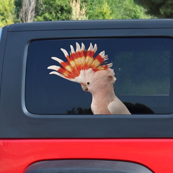 Major Mitchell Cockatoo sticker, car sticker, Major Mitchell  Cockatoo car decal, cockatoo sticker