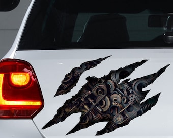 Steampunk sticker,  Steampunk decal, Steampunk magnet, car decoration, car sticker
