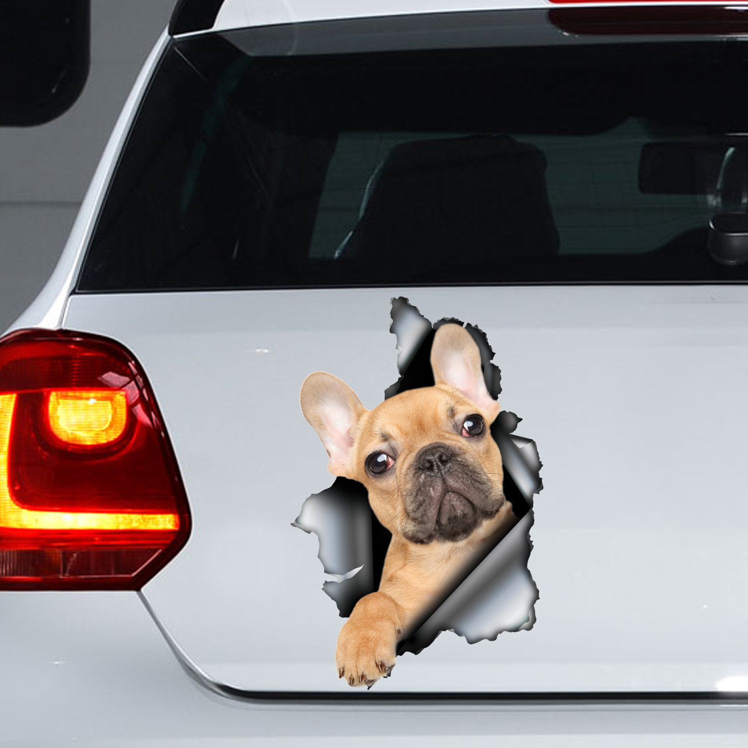 Französische Bulldogge Peeking Auto Aufkleber, Frenchie Dog Sticker -   Österreich