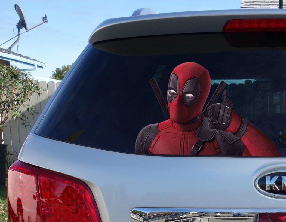 STICKER, Deadpool window sticker, car sticker, Deadpool car decal, fu...