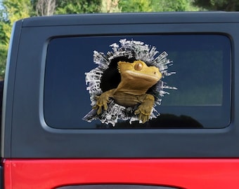 Crested Gecko window sticker, car sticker, Crested Gecko  car decal, funny decal