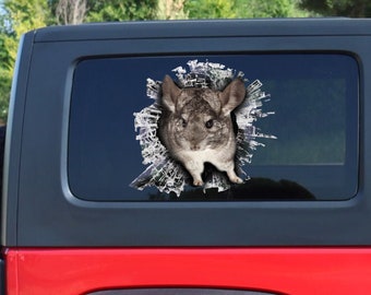 Autocollant de fenêtre de Chinchilla, autocollant de voiture, décalque de voiture de Chinchilla