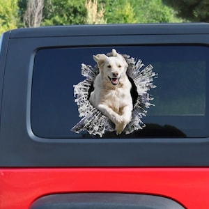 Autocollant de fenêtre Golden Retriever crème anglais, autocollant de voiture, autocollant de voiture Golden Retriever