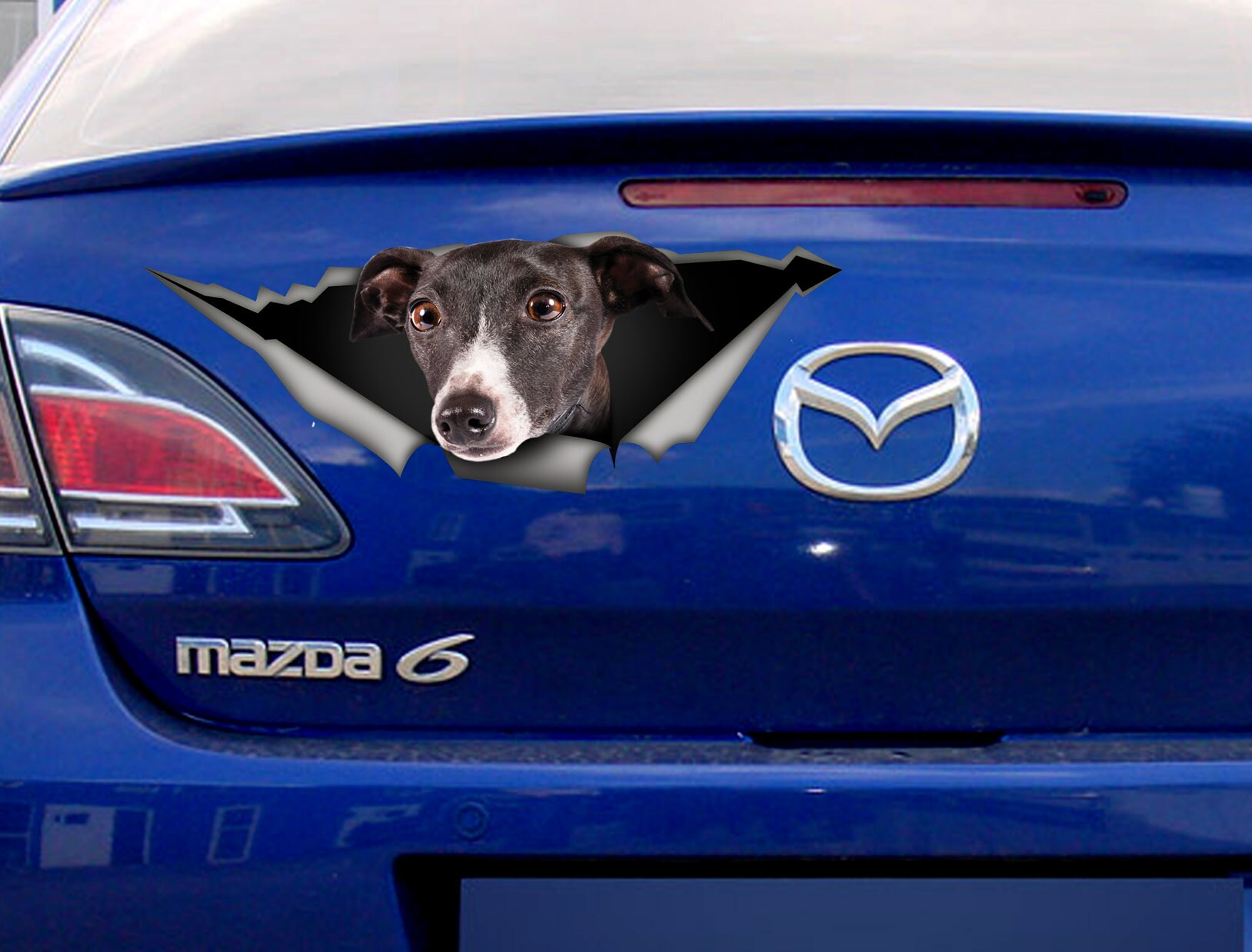 Greyhounds In Motion - Car Window Sticker - Dog On Board Sign Decal - Foto 5