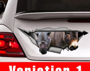 Mini donkey car decal, donkey  sticker, Vinyl decal