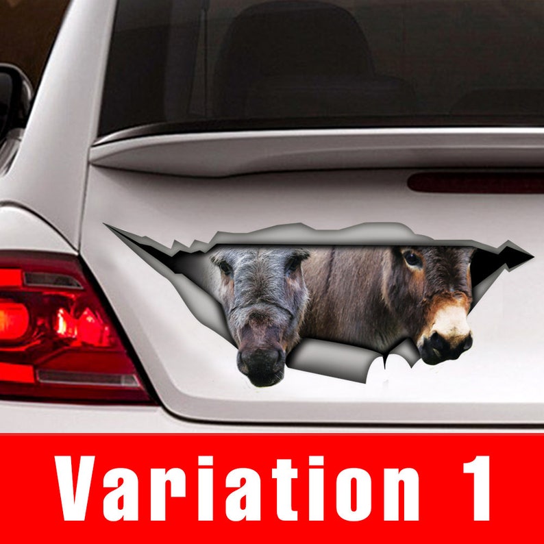 Mini Donkey Car Decal Donkey Sticker Vinyl Decal Etsy