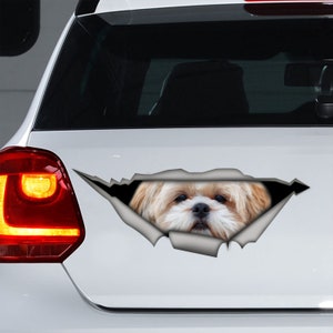 Adesivo per auto Shih tzu, magnete Shih tzu, decalcomania per auto per cani, decalcomania shih tzu, decorazione auto, decalcomania per animali domestici