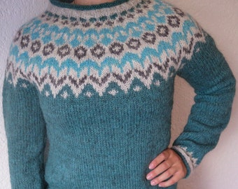 RIDDARI ,Icelandic sweater, Icelandic sweater hand-knitted wool sweater women