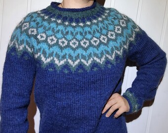 RIDDARI ,Icelandic sweater, Icelandic sweater hand-knitted wool sweater women