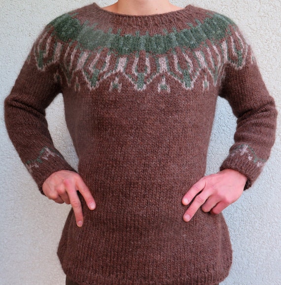 MARRON pull islandais pull islandais Alafosslopi Etsy France