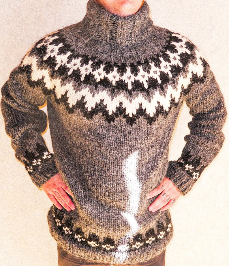 Pull islandais ENCOMBRANT, pull islandais pull en laine pour homme pull pour homme laine super épaisse image 2