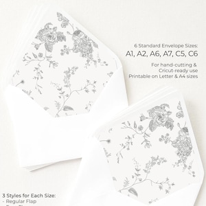 Minimale Hochzeit Umschlag Vorlage: A7, Euro Lasche (Digitaler Download, SVG-Datei)