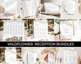 Wildflower Wedding Stationery Bundle: Editable Reception Signs (Digital Download) D006