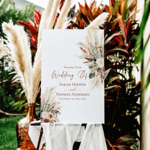 Boho Rustic Wedding Welcome Sign Template, Boho Wedding Signage Printable, Welcome to Our Wedding Signs Poster D036