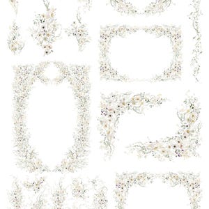 Vorlage für Hochzeitseinladungen mit Wildblumenmuster: Vintage-Blumen-Set (zum Ausdrucken) D034 Bild 7