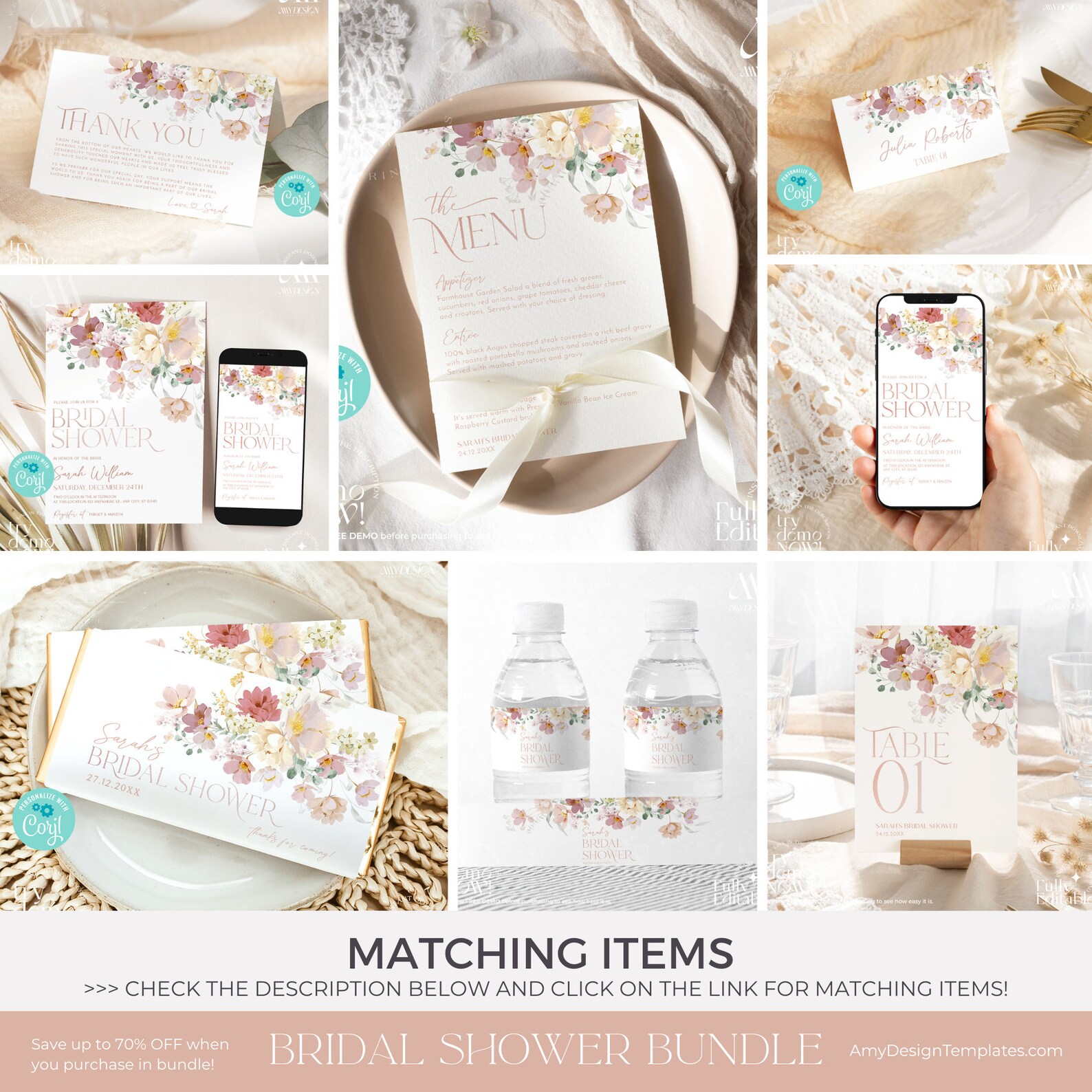 Food Labels Template Bridal Shower Food Labels Printable Etsy