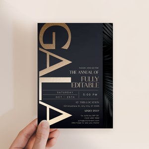 Gala Invitation Template, Dinner Party Invitation, Business Invitation Template Editable Digital Invitation