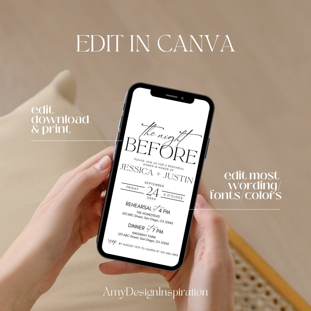 Electronic Rehearsal Dinner Invitation Template Text Message - Etsy