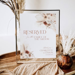 Boho Reserved Sign Template, Bohemian Wedding Reserved Sign, Editable Reserved Seat Sign, Wedding Reserved Signs D011