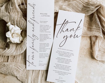 Wedding Thank You Napkin Note Printable Template, Wedding Table Thank You Template, Place Setting Thank You Editable Printable