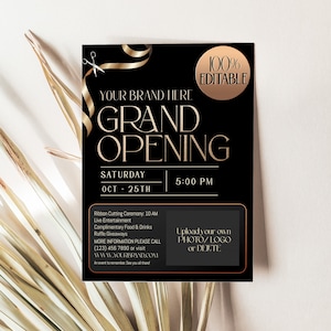 Grand Opening Flyer Template, Lounge Grand Opening Flyer Editable, Hair Flyer Template Printable C020