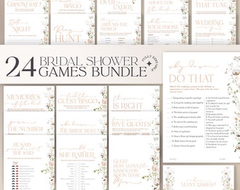 Wildflower Bridal Shower Games Bundle: Editable Printable Template B035