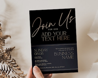 Corporate Launch Party Invitation: Modern Business Event (Editable Template, Instant Download)