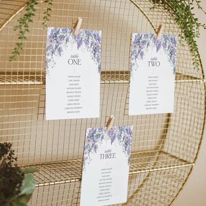 Wisteria Wedding Seating Chart Template: Purple Botanical Wildflower Design (Digital Download) D014