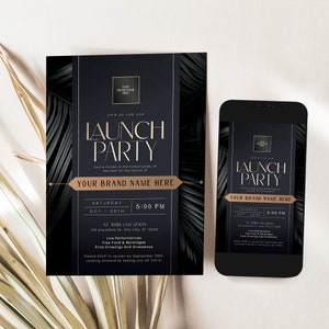 Grand Opening Invitation editable template, Launch Party, Business invitation, Corporate Invitation Instant download Corjl C005