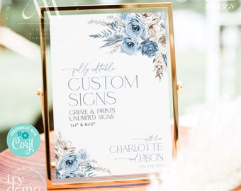 Boho Wedding Sign Printable, Custom Wedding Sign Editable Template, Reception Signage, Wedding Signs Template D010