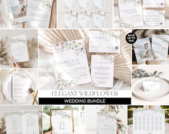 Wildflower Wedding Invitation Template Bundle (Digital Download) D006