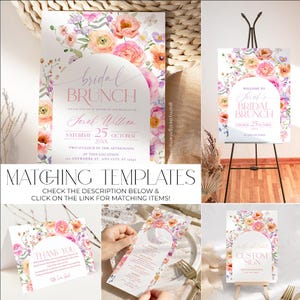 Floral Bridal Brunch Invitation: Colorful Flowers, Editable Template (Digital Download) A048 image 7