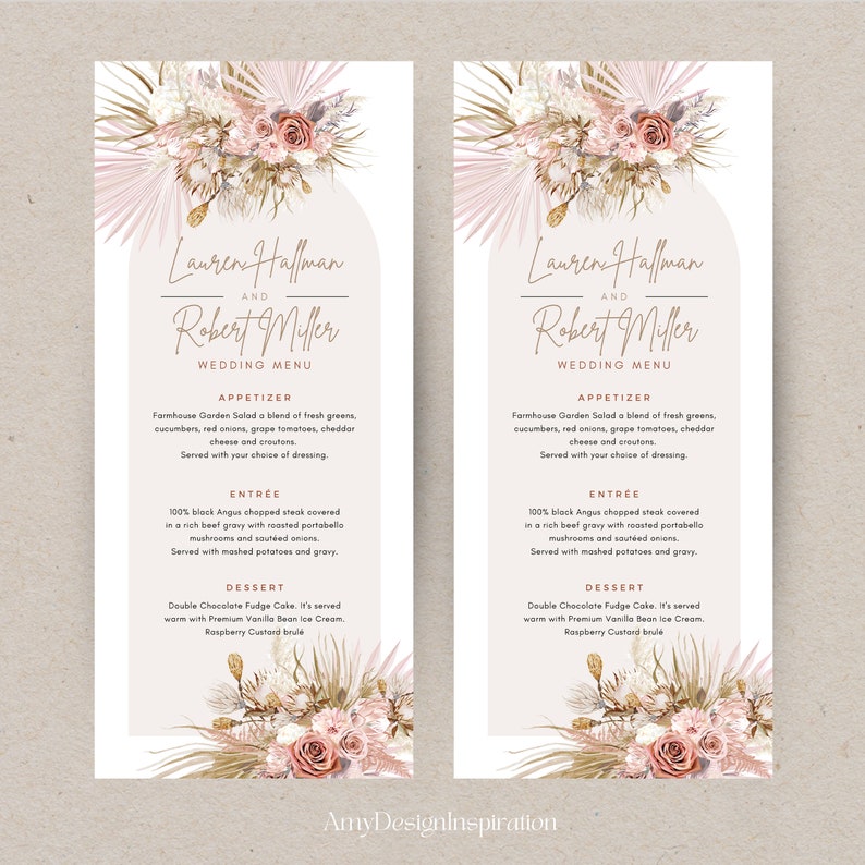 Boho Menu Template Boho Wedding Menu Template Brunch Menu Etsy Boho Menu Template Boho Wedding Menu Template Brunch Menu Etsy