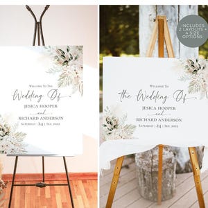 Greenery Wedding Welcome Sign: Boho Floral Template (Digital Download) D024