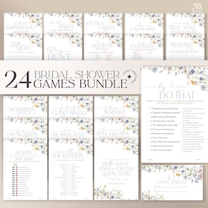 Wildflower bridal shower games bundle, Wildflower bridal shower bundle, Games Printable, Shower Games B016