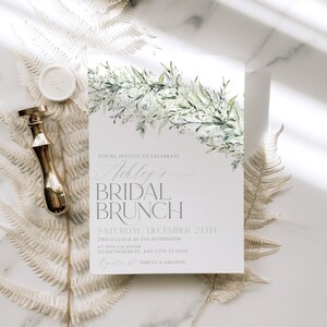 Greenery Bridal Brunch Invitation: Eucalyptus Leaves (Digital Download) image 2