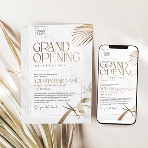 Modern Grand Opening Invitation editable template, Grand Opening Flyer Template, Launch Party, Business Invitation Editable C018