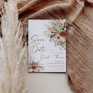 Rust Boho Save the Date Template: Photo Card