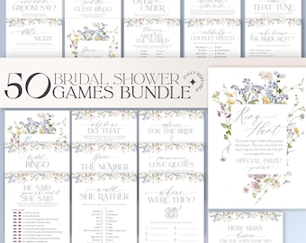 Wildflower Bridal Shower Games Bundle: 50 Printable Games (Digital Download) B017