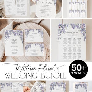 Purple Wisteria Wedding Seating Chart Template Printable, Seating Charts Sign, Find Your Seat Sign, Floral Wedding Seating Plan D014