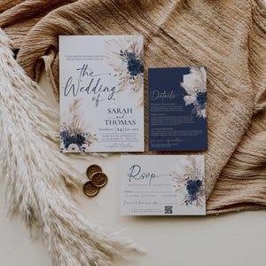 Navy Gold Wedding Invitation Card Template Amy Design Templates